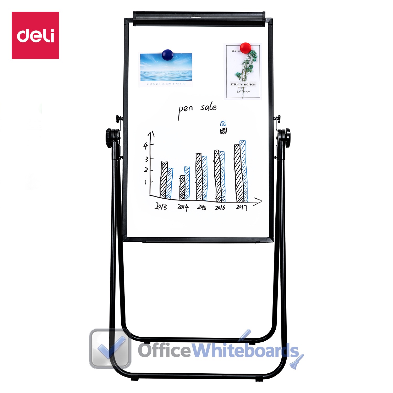 Deli Magnetic Whiteboard with Flip Chart 3Γ2 β E7891B